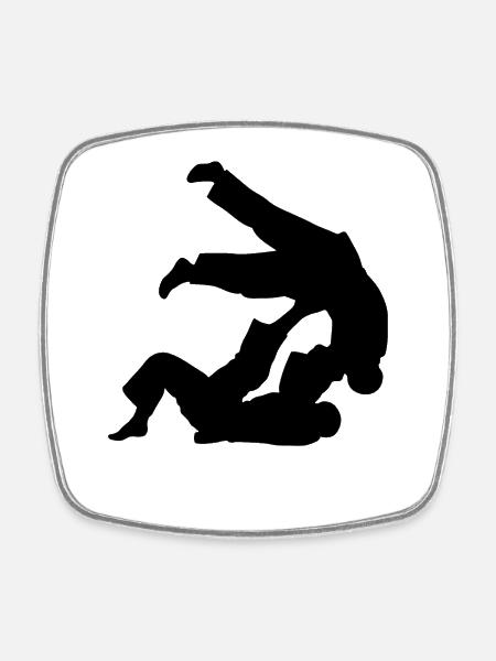 Brazilian Jiu-Jitsu BJJ - Viereckiger Kühlschrankmagnet - Weiß
