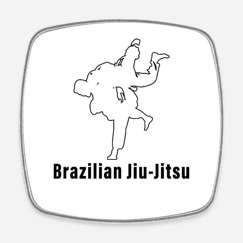 Jiu-Jitsu Brésilien BJJ - Magnet carré - blanc
