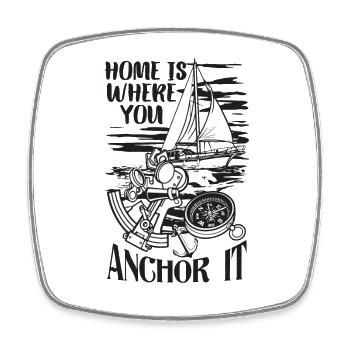 Sailor Sailboat Sailing Ship Sailing Yacht anchor-it - Square fridge magnet - white - Front