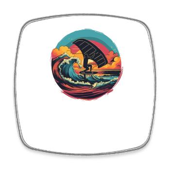 Wingfoil-Surfer Wingfoiling Hydrofoil Kitefoil - Viereckiger Kühlschrankmagnet - Weiß - Vorne