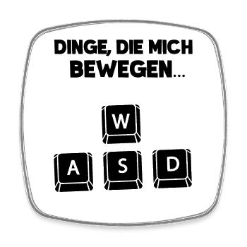 Dinge die mich bewegen Zocker IT Computer Nerd - Viereckiger Kühlschrankmagnet - Weiß - Vorne