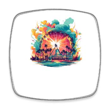Amusement Park Fair, Fairground, Folk Festival - Square fridge magnet - white - Front