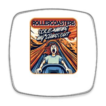 Amusement Park, Fair, Fairground, Funfair - Square fridge magnet - white - Front