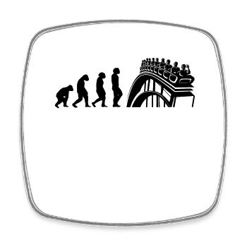 Amusement Park, Fair, Fairground, Funfair - Square fridge magnet - white - Front