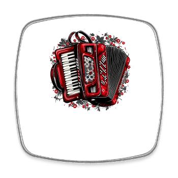 Akkordeon-Musiker Ziehharmonika-Spieler Musik - Viereckiger Kühlschrankmagnet - Weiß - Vorne