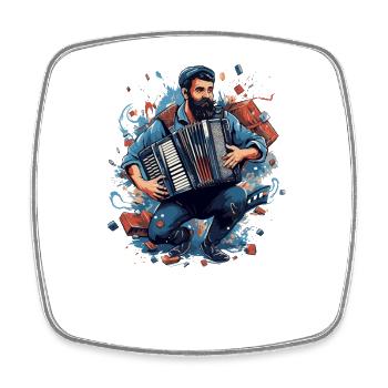 Accordion Musician Accordion Accordion Shantys Music - Square fridge magnet - white - Front