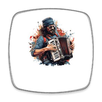 Accordion Musician Accordion Player Music - Square fridge magnet - white - Front