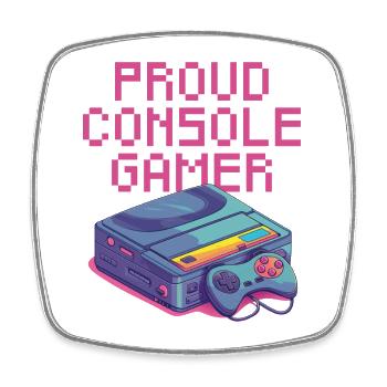 Proud Console Gamer - dark - Square fridge magnet - white - Front