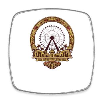 Amusement Park Fair, Fairground, Folk Festival - Square fridge magnet - white - Front