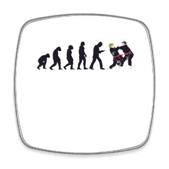 Judoka Taekwondo Karate Aikido Ju-Jutsu Evolution - Viereckiger Kühlschrankmagnet - Weiß - Vorne