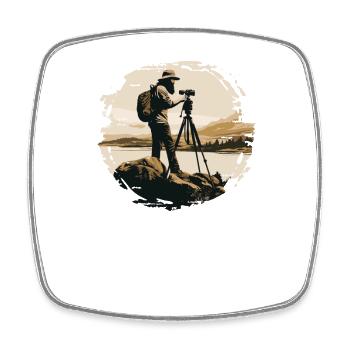 Photographe de paysage, Appareil photo, Photographe de nature - Magnet carré - blanc - Devant