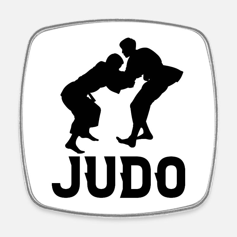 Judo - Magnet carré - blanc