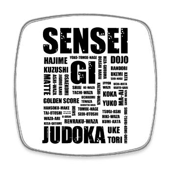 Judo - Magnet carré - blanc - Devant