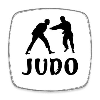 Judo - Magnet carré - blanc - Devant