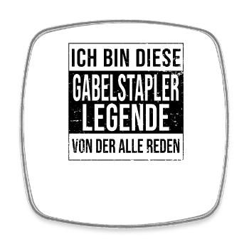 Gabelstaplerfahrer Lagerleiter Legende Lagerist - Viereckiger Kühlschrankmagnet - Weiß - Vorne