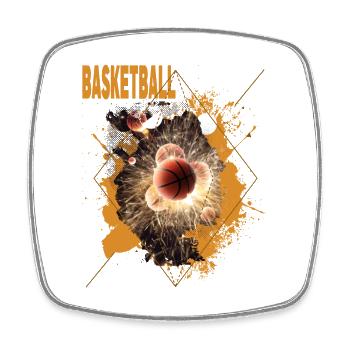 Basketball Basketballer Dunking Sport Fan Verein - Viereckiger Kühlschrankmagnet - Weiß - Vorne