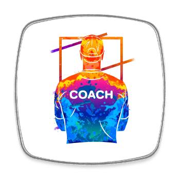 Entraîneur Coach Trainieren Training Sport Team - Magnet carré - blanc - Devant