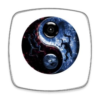 Yin Yang - Viereckiger Kühlschrankmagnet - Weiß - Vorne