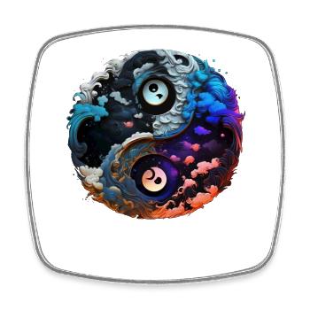 Yin Yang - Square fridge magnet - white - Front
