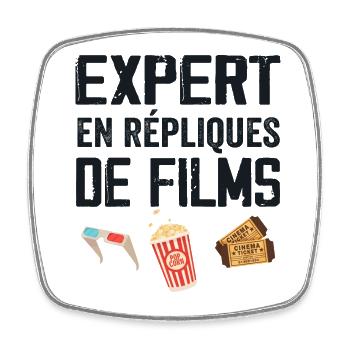 Expert en répliques de films cadeau humour cinéma - Magnet carré - blanc - Devant