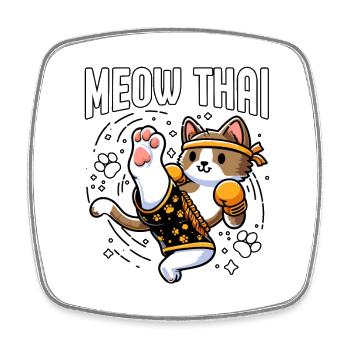 Miaou Chat Thaï - Magnet carré - blanc - Devant