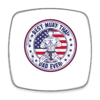 Best Muay Thai Dad Ever - Square fridge magnet - white - Front