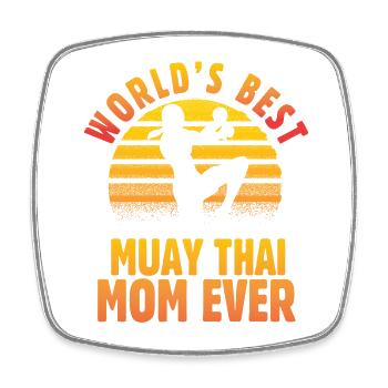 La meilleure maman de Muay Thai au monde - Magnet carré - blanc - Devant