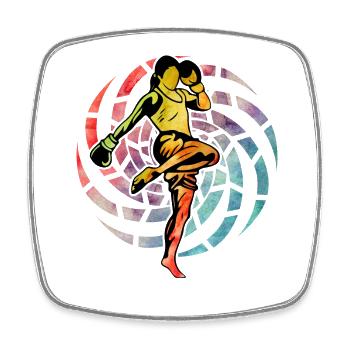 Muay Thai Femme - Magnet carré - blanc - Devant