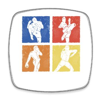 Muay Thai - Square fridge magnet - white - Front