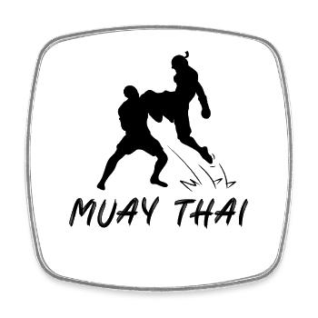 Muay Thai - Viereckiger Kühlschrankmagnet - Weiß - Vorne