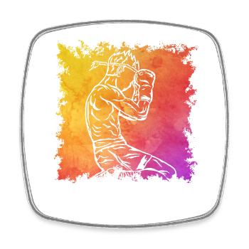 Muay Thai - Square fridge magnet - white - Front