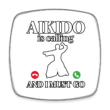 Aikido ruft und ich muss gehen - Viereckiger Kühlschrankmagnet - Weiß - Vorne