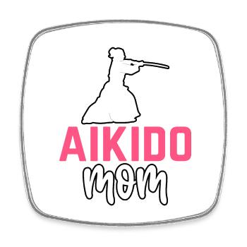 Aikido Mama - Viereckiger Kühlschrankmagnet - Weiß - Vorne