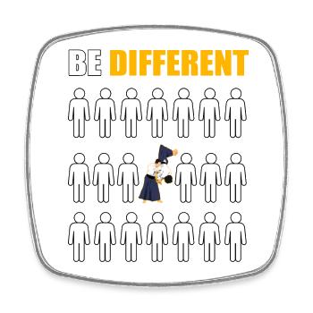 Be Different Aikido - Square fridge magnet - white - Front
