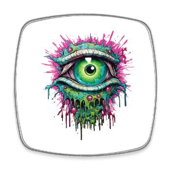 Psychedelisch Auge Farbenfroh LSD Drogen Trip - Viereckiger Kühlschrankmagnet - Weiß - Vorne