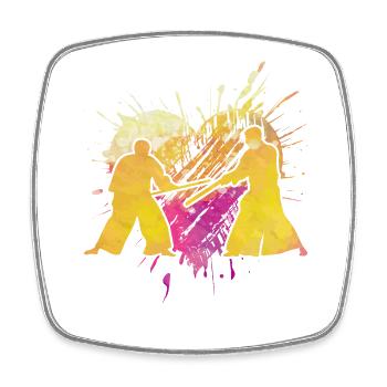 Aikido - Viereckiger Kühlschrankmagnet - Weiß - Vorne