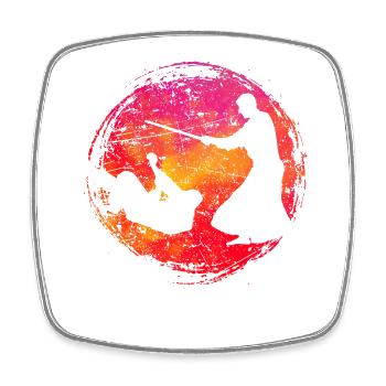 Aikido - Viereckiger Kühlschrankmagnet - Weiß - Vorne