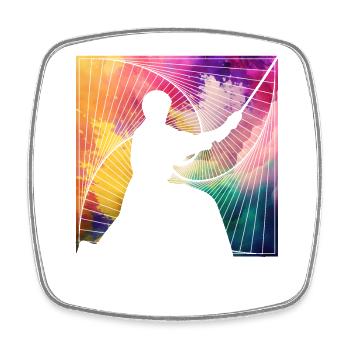 Aikido - Square fridge magnet - white - Front