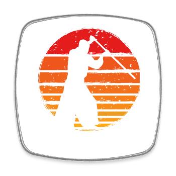 Aikido - Square fridge magnet - white - Front