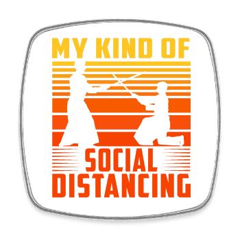 Meine Art von Social Distancing - Viereckiger Kühlschrankmagnet - Weiß - Vorne