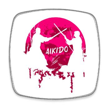Aikido - Viereckiger Kühlschrankmagnet - Weiß - Vorne
