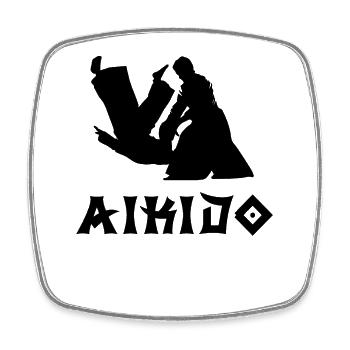 Aikido - Viereckiger Kühlschrankmagnet - Weiß - Vorne