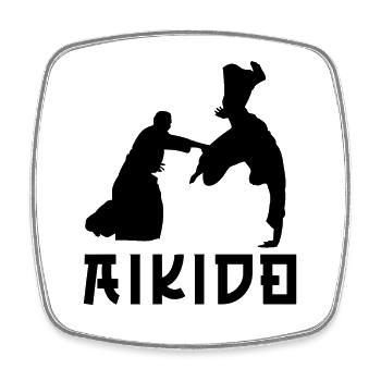 Aikido - Viereckiger Kühlschrankmagnet - Weiß - Vorne