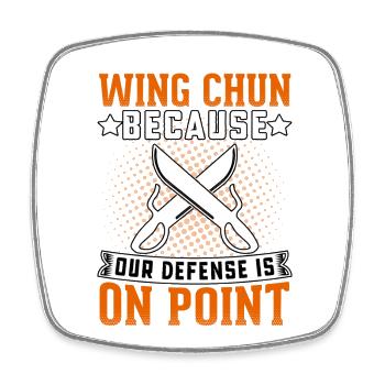 Wing Chun, weil unsere Verteidigung auf den Punkt ist - Viereckiger Kühlschrankmagnet - Weiß - Vorne