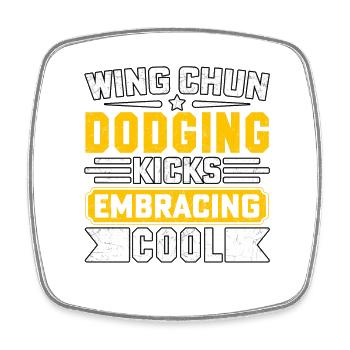 Wing Chun weicht Tritten aus und umarmt die Coolness - Viereckiger Kühlschrankmagnet - Weiß - Vorne
