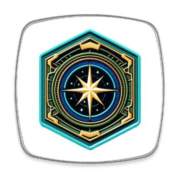 Kartenstern Kompass Patch - Viereckiger Kühlschrankmagnet - Weiß - Vorne