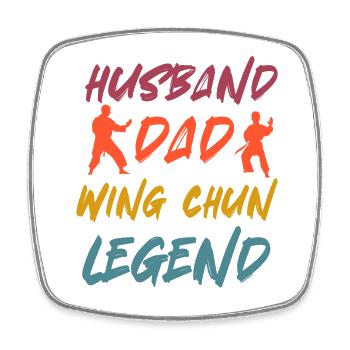 Husband Dad Wing Chun Legend - Square fridge magnet - white - Front