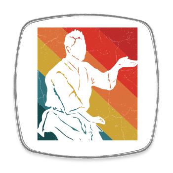 Wing Chun Kung Fu - Square fridge magnet - white - Front