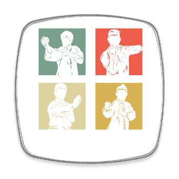 Wing Chun Kung Fu - Viereckiger Kühlschrankmagnet - Weiß - Vorne