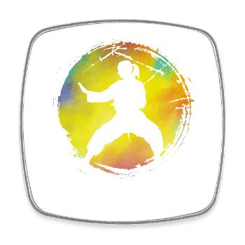 Wing Chun - Viereckiger Kühlschrankmagnet - Weiß - Vorne